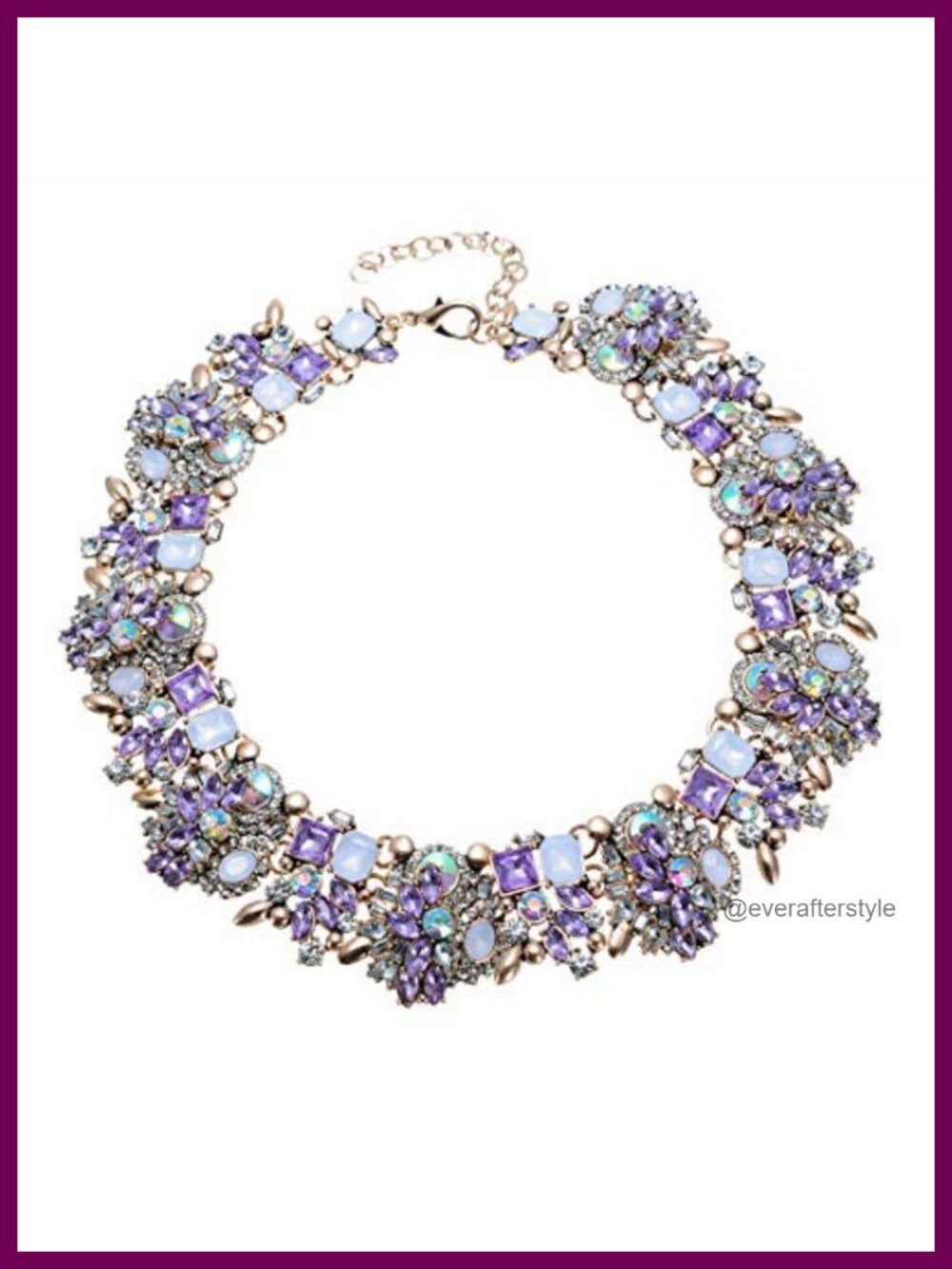 Crystal Rhinestone Statement Necklace Vintage Chunky Chain Choker Collar Bib